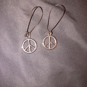 Peace sign dangle earrings